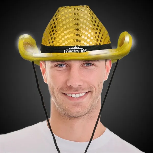 GOLD SEQUIN LED COWBOY HAT... from ASI 42016 Brighter Promotions Inc