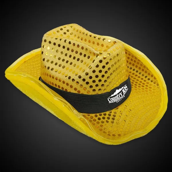 GOLD SEQUIN LED COWBOY HAT... from ASI 42016 Brighter Promotions Inc