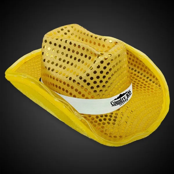 GOLD SEQUIN LED COWBOY HAT... from ASI 42016 Brighter Promotions Inc
