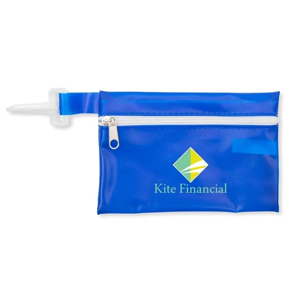Zippered transparent pouch with carabiner clip and full-color digital imprint on... from ASI 54040 Fey Promo