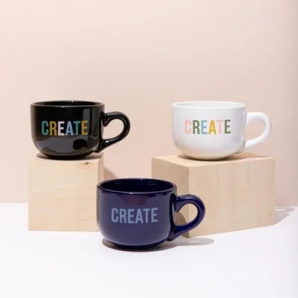 Latte Ceramic Mugs 16oz, available in black, white, & cobalt.... from ASI 74710 Numo / NUMO