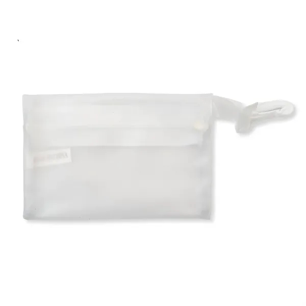 Zippered transparent pouch with carabiner clip and full-color digital imprint on... from ASI 54040 Fey Promo