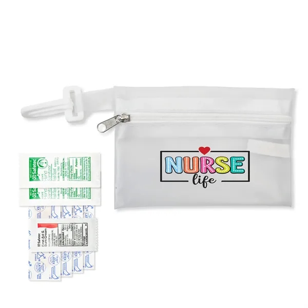 Zippered First Aid kit that includes 4 bandages, 2 hand sanitizers... from ASI 54040 Fey Promo