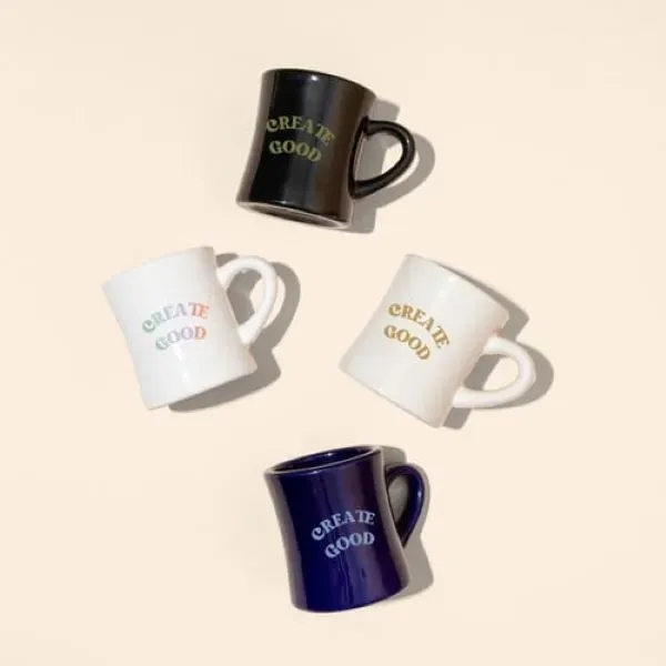 Restaurant-Grade Diner Mug 10 oz. Vitrified.  Color options: Black, White,... from ASI 74710 Numo / NUMO