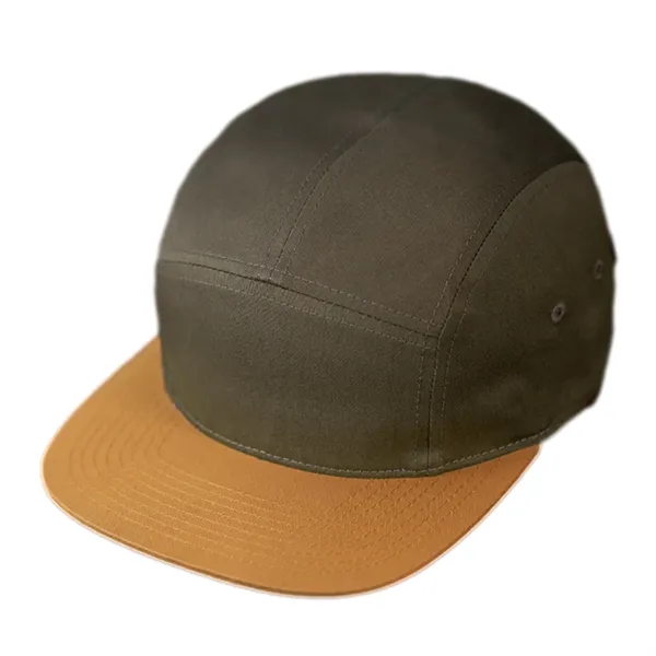 Premium Cotton Twill, 5 Panel Camp Crown, Flat Bill, Woven Nylon... from ASI 72657 Active Life Promo / Active Life