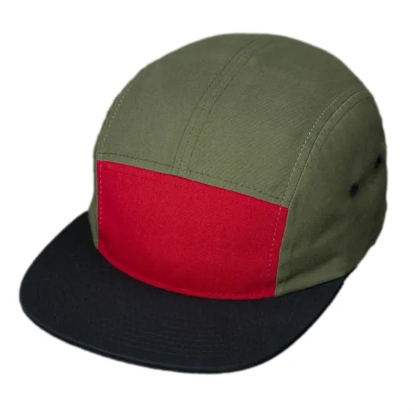 Premium Cotton Twill, 5 Panel Camp Crown, Flat Bill, Woven Nylon... from ASI 72657 Active Life Promo / Active Life