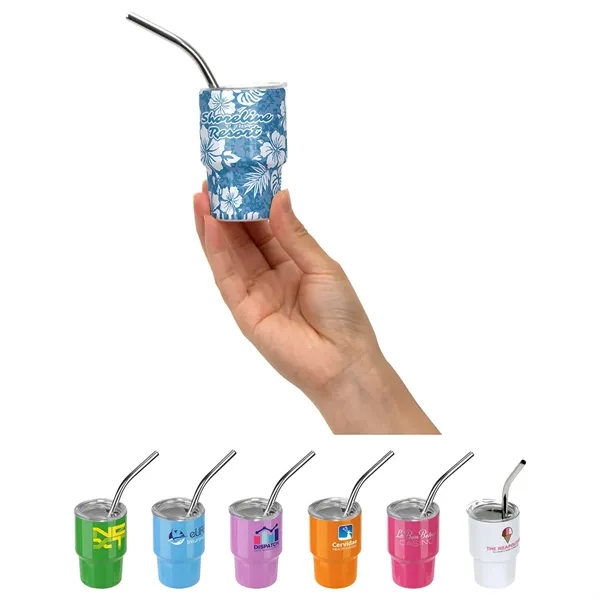 3 oz Double-Wall Stainless Steel Tumbler with Straw... from ASI 36730 Ariel Premium Supply Inc