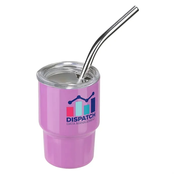 3 oz Double-Wall Stainless Steel Tumbler with Straw... from ASI 36730 Ariel Premium Supply Inc