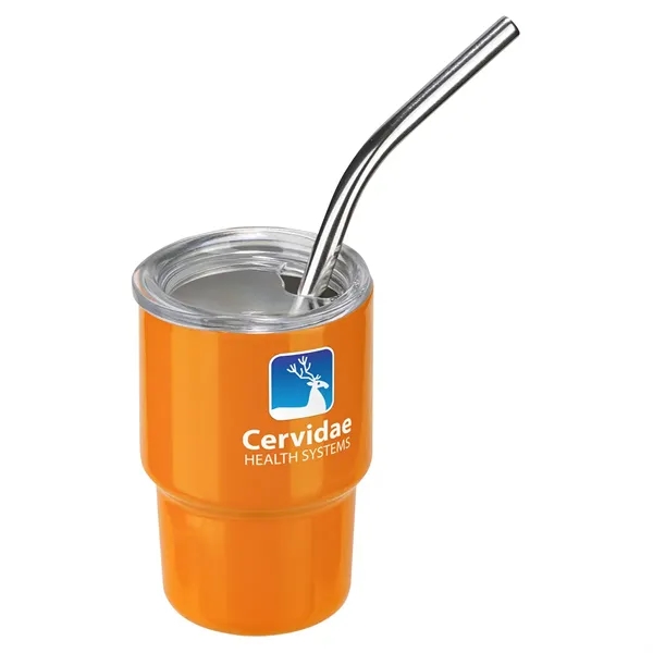 3 oz Double-Wall Stainless Steel Tumbler with Straw... from ASI 36730 Ariel Premium Supply Inc