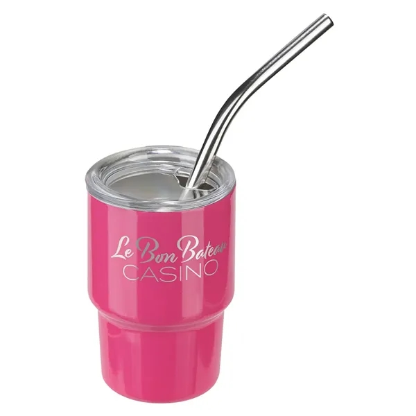 3 oz Double-Wall Stainless Steel Tumbler with Straw... from ASI 36730 Ariel Premium Supply Inc
