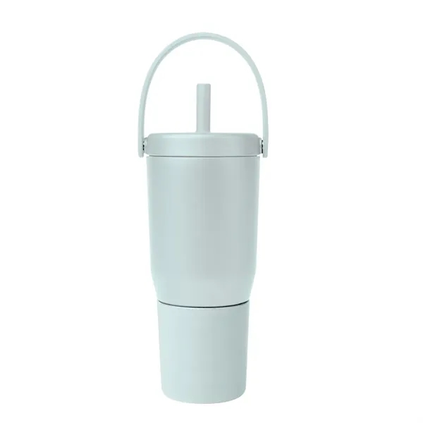 25 oz. stainless steel tumbler with powder-coated finish and straw, lid... from ASI 61125 Hit Promotional Products