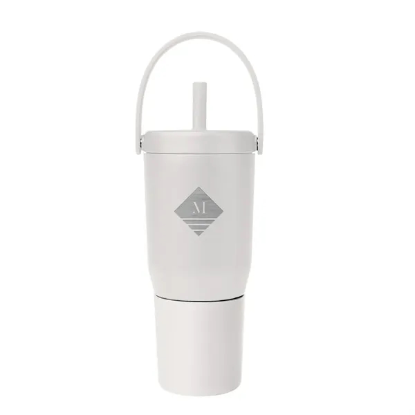 25 oz. stainless steel tumbler with powder-coated finish and straw, lid... from ASI 61125 Hit Promotional Products