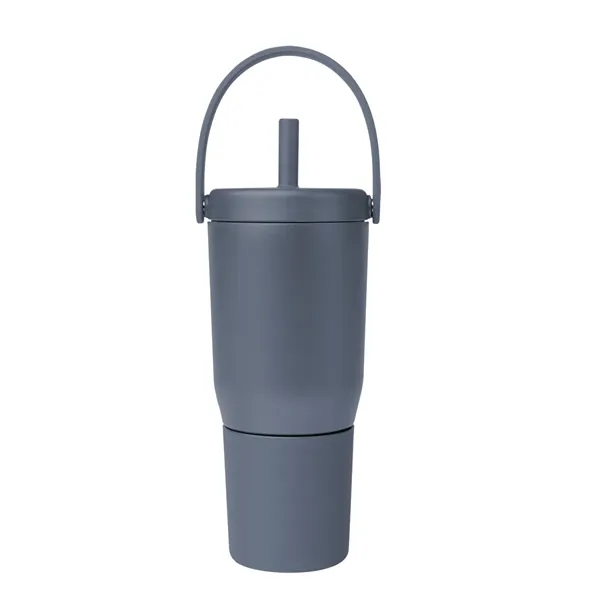 25 oz. stainless steel tumbler with powder-coated finish and straw, lid... from ASI 61125 Hit Promotional Products