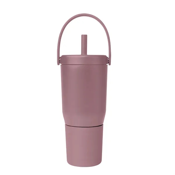 25 oz. stainless steel tumbler with powder-coated finish and straw, lid... from ASI 61125 Hit Promotional Products