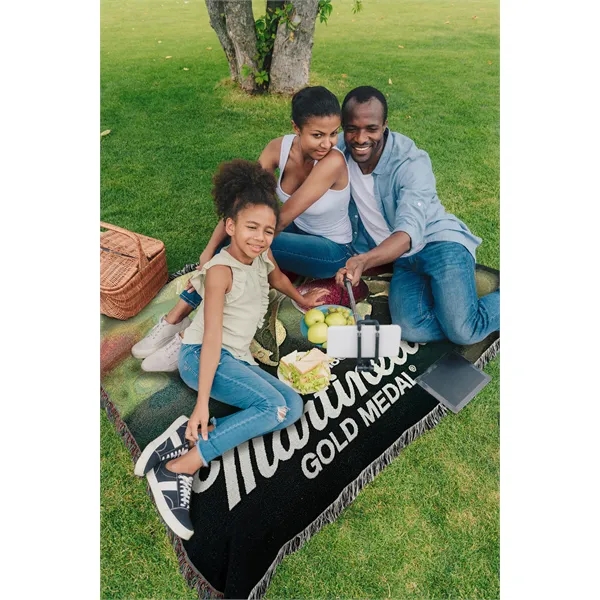 62" x 62" tapestry/throw blanket made of jacquard woven cotton.... from ASI 44020 Bandanna Promotions By CARO-LINE / American Blankets