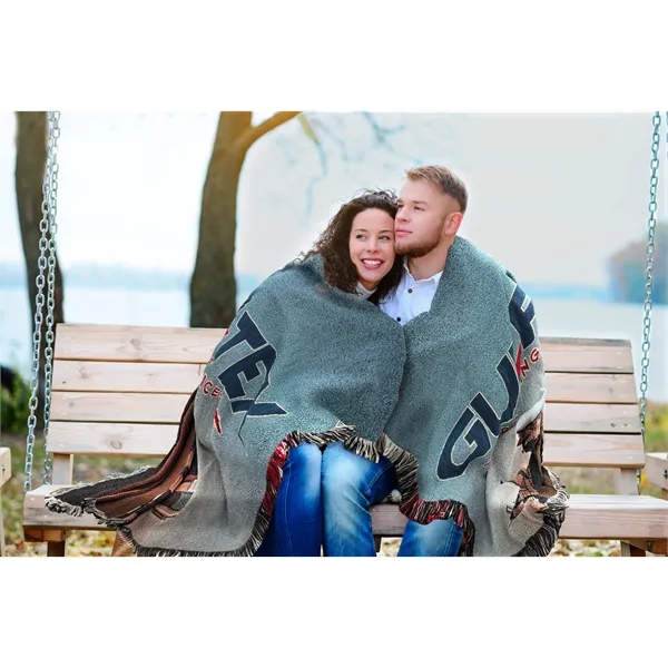 62" x 84" tapestry/throw blanket made of jacquard woven cotton yarn.... from ASI 44020 Bandanna Promotions By CARO-LINE / American Blankets