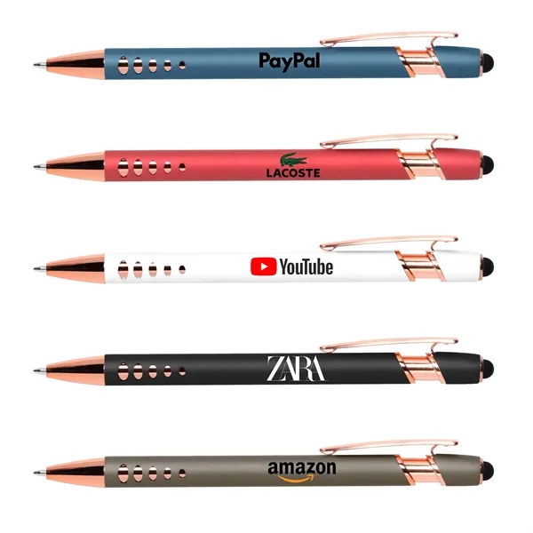 Click action stylus ballpoint pen with geometric grip design.... from ASI 68190 Lungsal