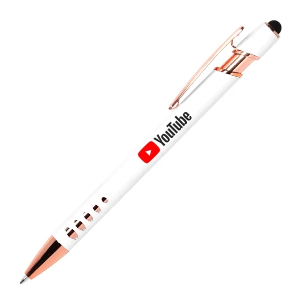 Click action stylus ballpoint pen with geometric grip design.... from ASI 68190 Lungsal
