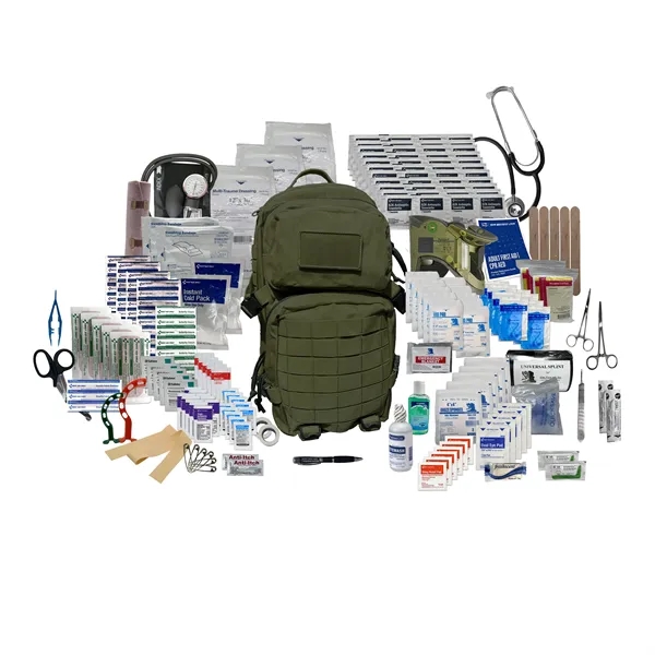 16" x 11" x 11.5" trauma backpack with medical supplies.... from ASI 84514 Safety Made