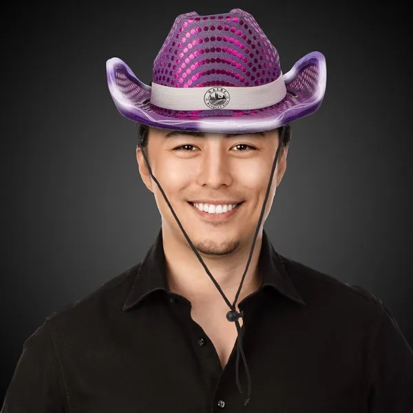 Purple Light Up Sequin Cowboy Hat... from ASI 42016 Brighter Promotions Inc