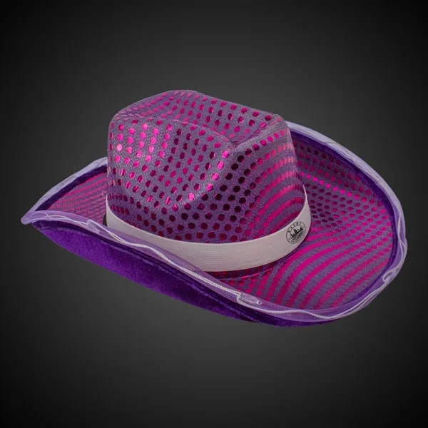 Purple Light Up Sequin Cowboy Hat... from ASI 42016 Brighter Promotions Inc