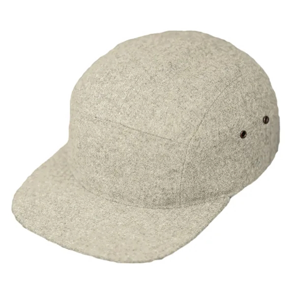 Premium Melton Wool, 5 Panel Camp Crown, Flat Bill, Premium Leather... from ASI 72657 Active Life Promo / Active Life
