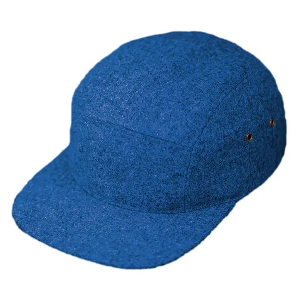 Premium Melton Wool, 5 Panel Camp Crown, Flat Bill, Premium Leather... from ASI 72657 Active Life Promo / Active Life