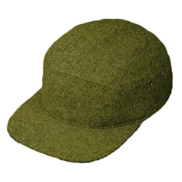 Premium Melton Wool, 5 Panel Camp Crown, Flat Bill, Premium Leather... from ASI 72657 Active Life Promo / Active Life