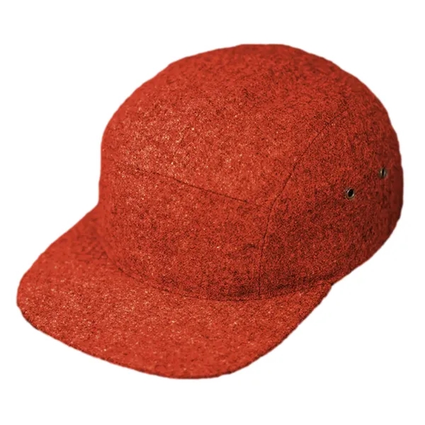 Premium Melton Wool, 5 Panel Camp Crown, Flat Bill, Premium Leather... from ASI 72657 Active Life Promo / Active Life