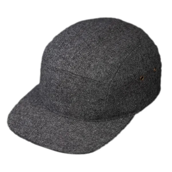 Premium Melton Wool, 5 Panel Camp Crown, Flat Bill, Premium Leather... from ASI 72657 Active Life Promo / Active Life