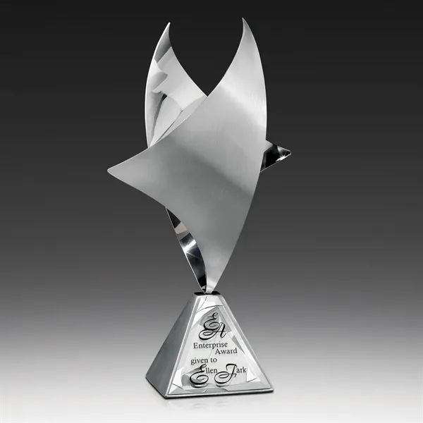 Silver stainless award that features stunning jade glass accents.... from ASI 93986 Visions/Awardcraft / Visions Awards