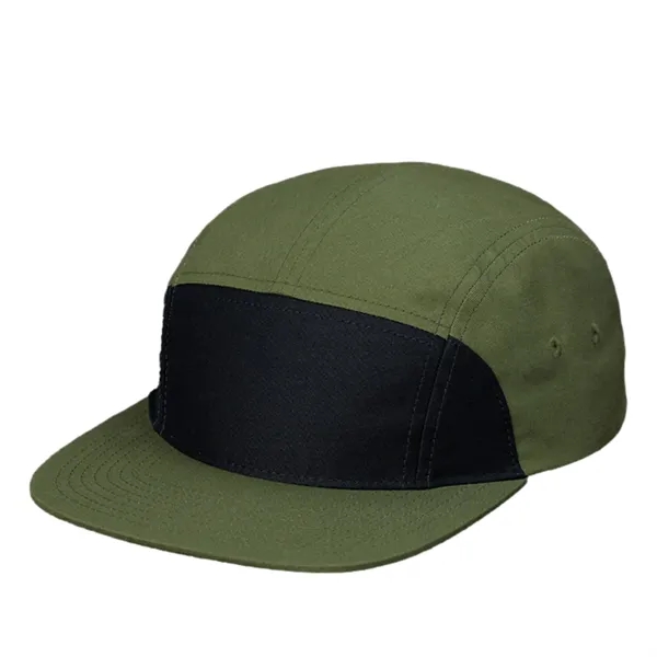 Premium Cotton Twill, 7 Panel Camp Crown, Flat Bill, Leather Backstrap... from ASI 72657 Active Life Promo / Active Life