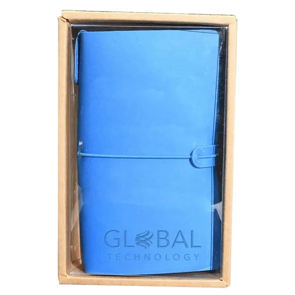 Soft, faux leather journal with 3 separate booklets of grid paper,... from ASI 93986 Visions/Awardcraft