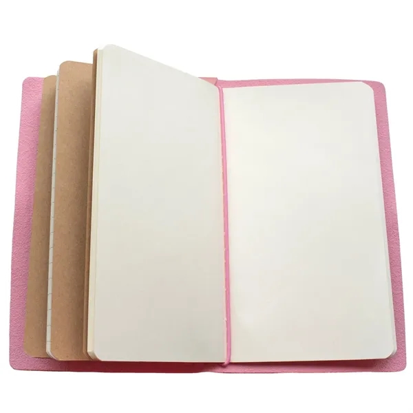 Soft, faux leather journal with 3 separate booklets of grid paper,... from ASI 93986 Visions/Awardcraft