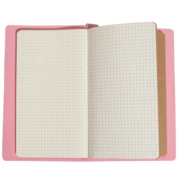 Soft, faux leather journal with 3 separate booklets of grid paper,... from ASI 93986 Visions/Awardcraft