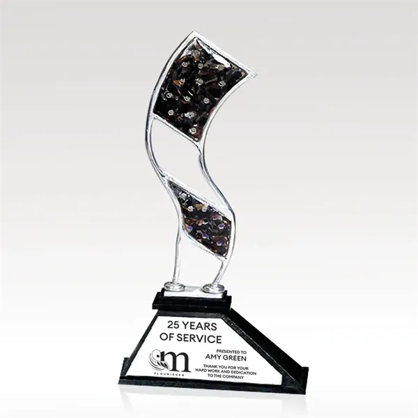 Pavo is a conceptualized, undulating trellis formed by cast-aluminum bands encasing... from ASI 93986 Visions/Awardcraft