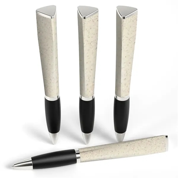 Sustainable, twist-action pen made of wheat straw with full color imprint... from ASI 90859 Tempo Industries Inc