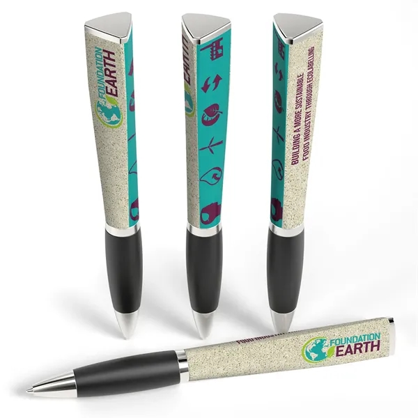 Sustainable, twist-action pen made of wheat straw with full color imprint... from ASI 90859 Tempo Industries Inc
