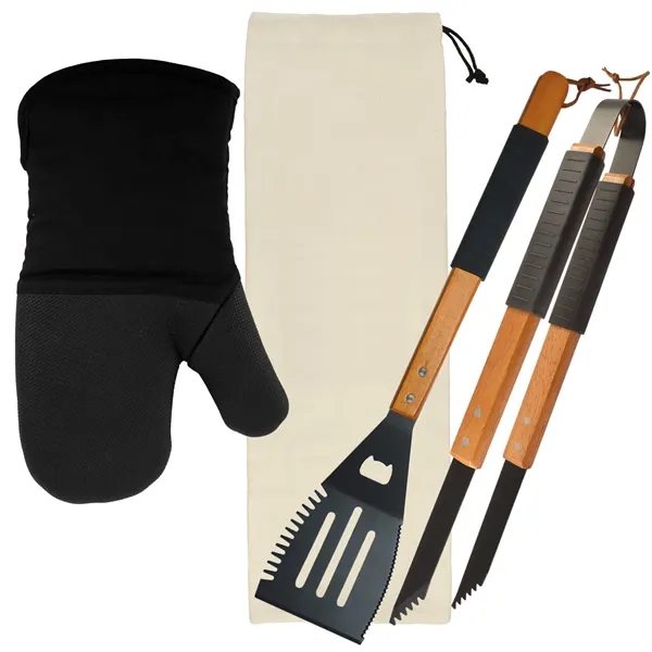 BBQ gift set includes a multi-function BBQ tool, wood BBQ tongs,... from ASI 54040 Fey Promo
