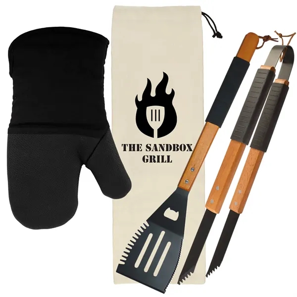 BBQ gift set includes a multi-function BBQ tool, wood BBQ tongs,... from ASI 54040 Fey Promo