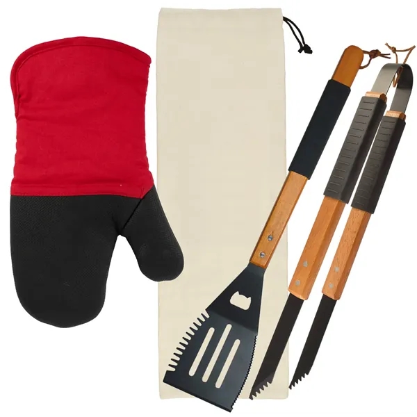 BBQ gift set includes a multi-function BBQ tool, wood BBQ tongs,... from ASI 54040 Fey Promo