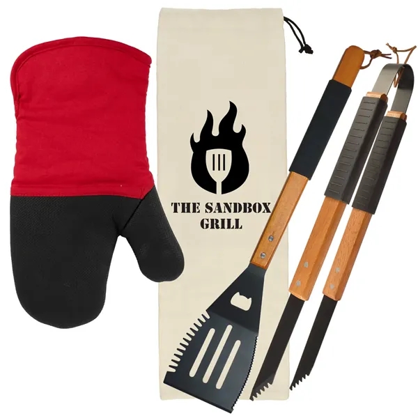 BBQ gift set includes a multi-function BBQ tool, wood BBQ tongs,... from ASI 54040 Fey Promo