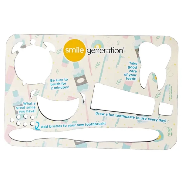 4 7/8" x 7 1/2" chipboard dental stencil with dental hygiene... from ASI 44830 The Chest