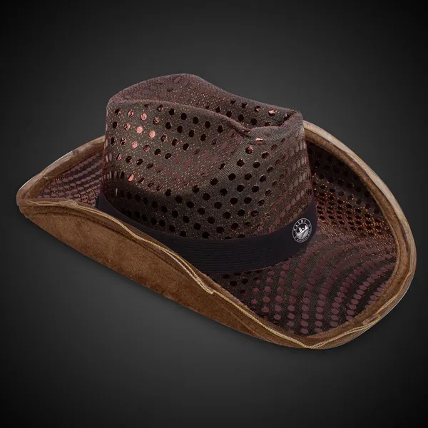 Brown Light Up Sequin Cowboy Hat... from ASI 42016 Brighter Promotions Inc