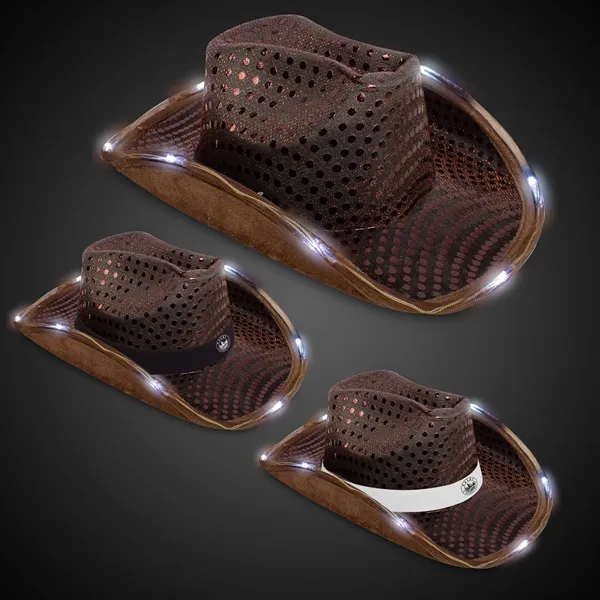 Brown Light Up Sequin Cowboy Hat... from ASI 42016 Brighter Promotions Inc