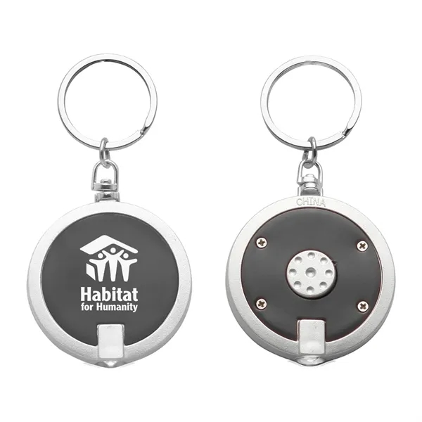Round key chain with white LED light with push button function.... from ASI 52710 Lincoln Line