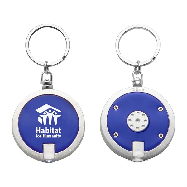 Round key chain with white LED light with push button function.... from ASI 52710 Lincoln Line