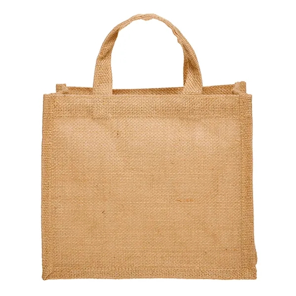 Compact tote bag made of natural jute fiber plus 1 color... from ASI 37218 Athena Promo (tm)