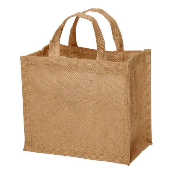 Compact tote bag made of natural jute fiber plus 1 color... from ASI 37218 Athena Promo (tm)
