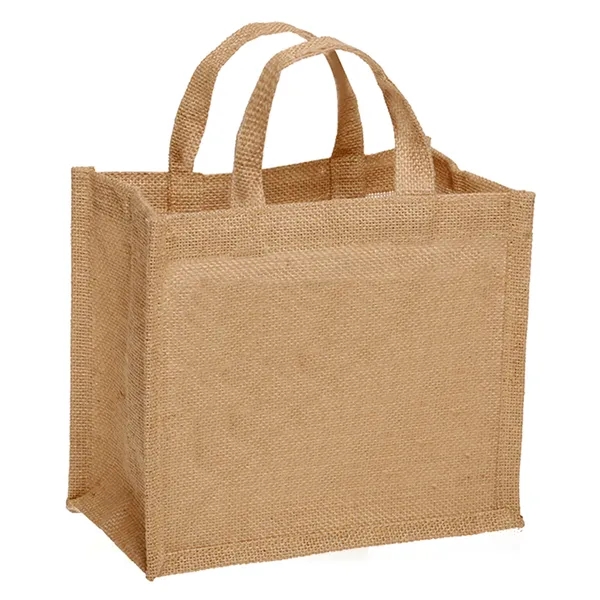 Compact tote bag made of natural jute fiber plus 1 color... from ASI 37218 Athena Promo (tm)